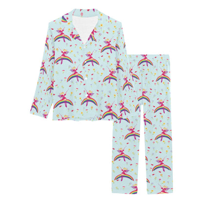 Fairy with Rainbow Print Pattern Women's Long Pajama Set