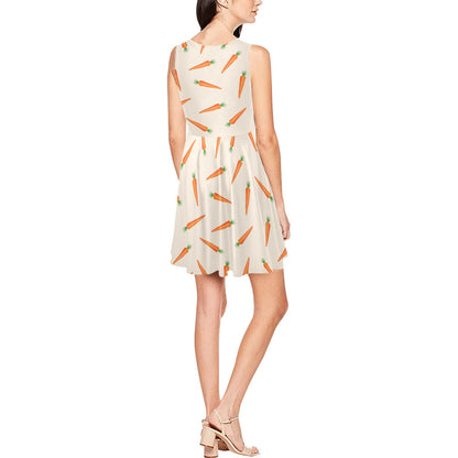 Carrot Pattern Print Design 07 Sleeveless Dress
