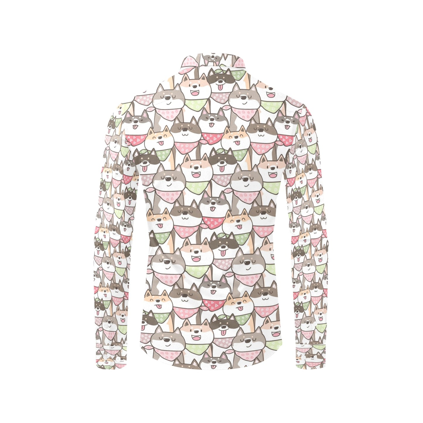 Shiba Inu Print Design LKS305 Men's Long Sleeve Dress Shirt