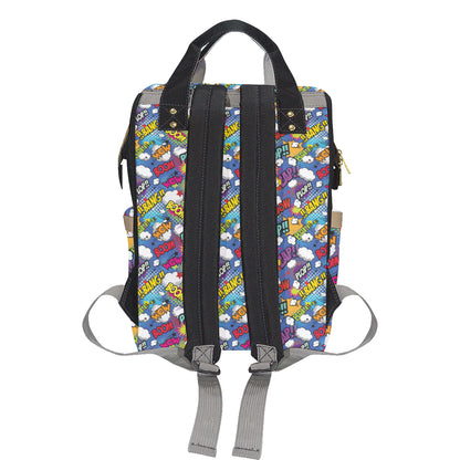Comic Book Pattern Print Design 02 Diaper Bag Backpack