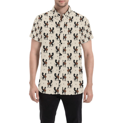 Ancient Greek Print Design LKS3010 Men Short Sleeve Button Up Shirt