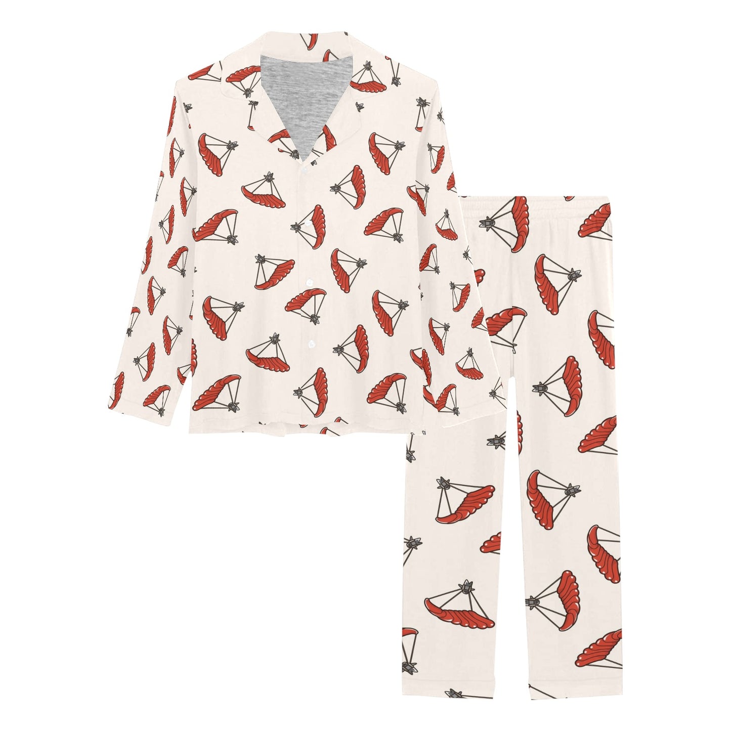 Skydiver Print Design LKS302 Women's Long Pajama Set