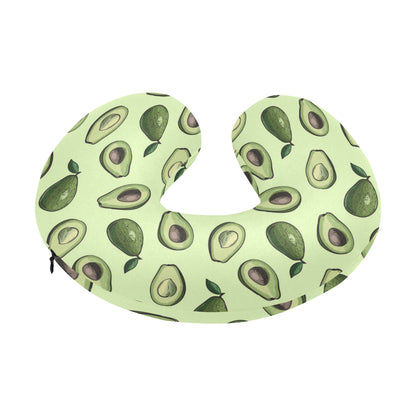 Avocado Pattern Print Design 02 U-Shaped Travel Neck Pillow