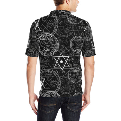 Pentagram Pattern Print Design A01 Men Polo Shirt