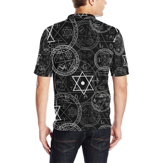 Pentagram Pattern Print Design A01 Men Polo Shirt