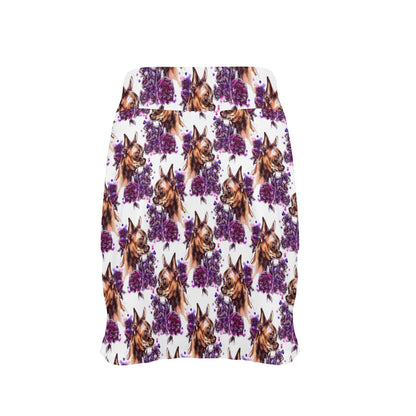 Chihuahua Purple Floral 17" Golf & Pickleball Skort with Pockets