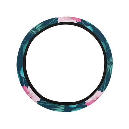 Summer Floral Print Design LKS301 Steering Wheel Cover with Elastic Edge