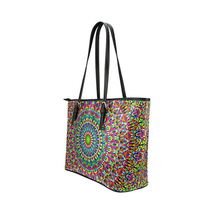 Bohemian Colorful Style Print Leather Tote Bag