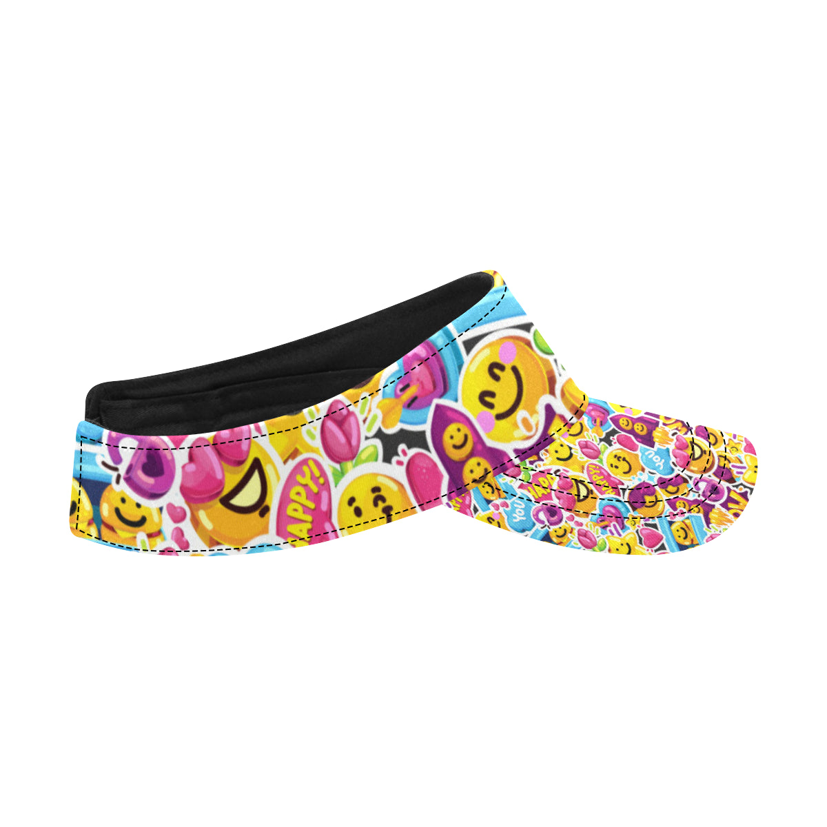 Emoji Sticker Print Pattern Unisex Sun Visor