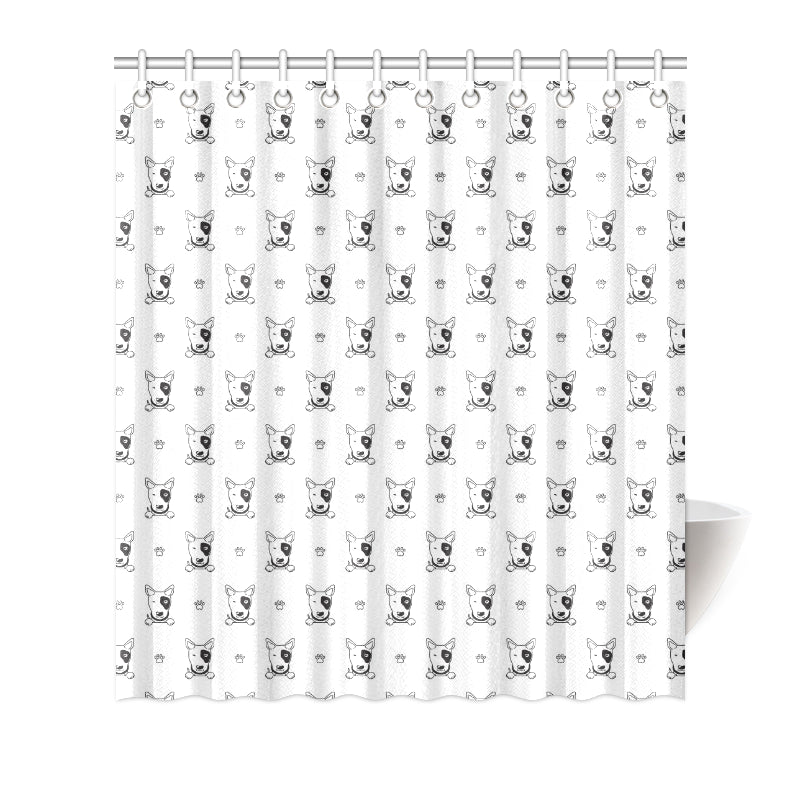Bull Terriers Pattern Print Design 06 Shower Curtain