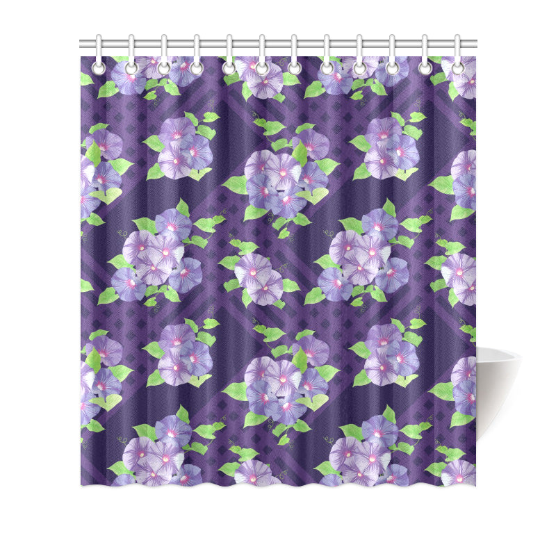 Morning Glory Pattern Print Design MG03 Shower Curtain