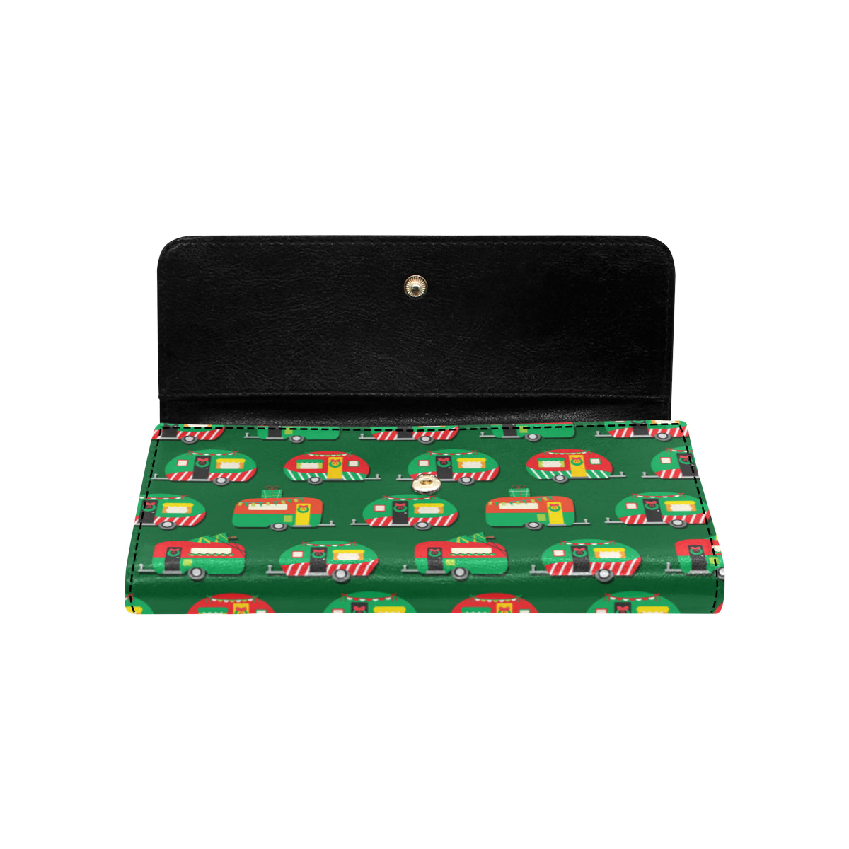 Camper Camping Christmas Themed Print Women's Trifold Wallet