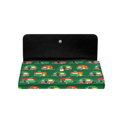Camper Camping Christmas Themed Print Women's Trifold Wallet