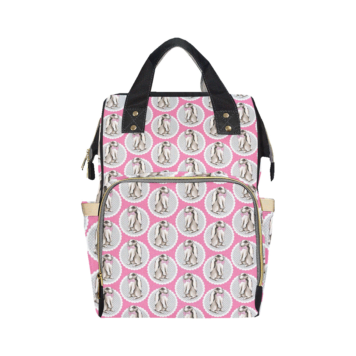 Rabbit Pattern Print Design RB019 Diaper Bag Backpack