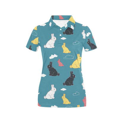 Rabbit Pattern Print Design RB014 Women's Polo Shirt