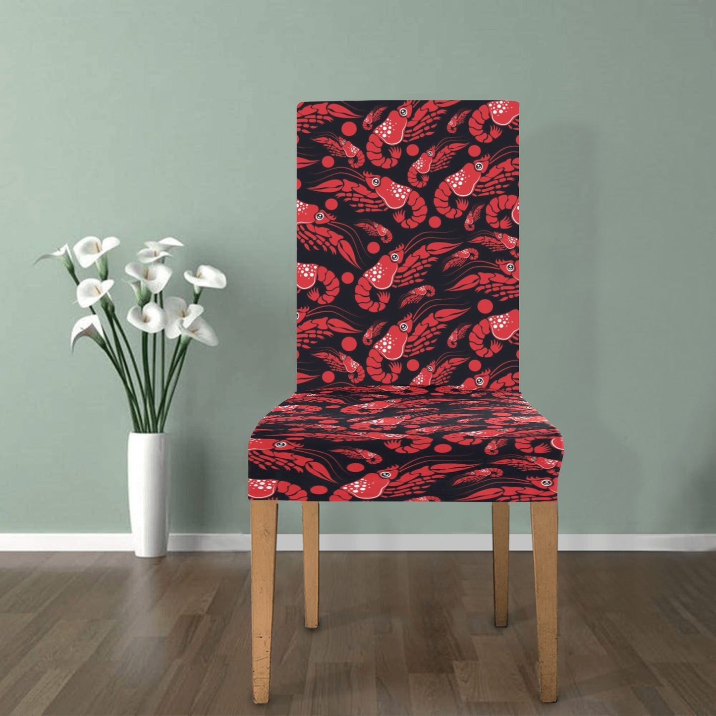 Shrimp Print Design LKS303 Dining Chair Slipcover