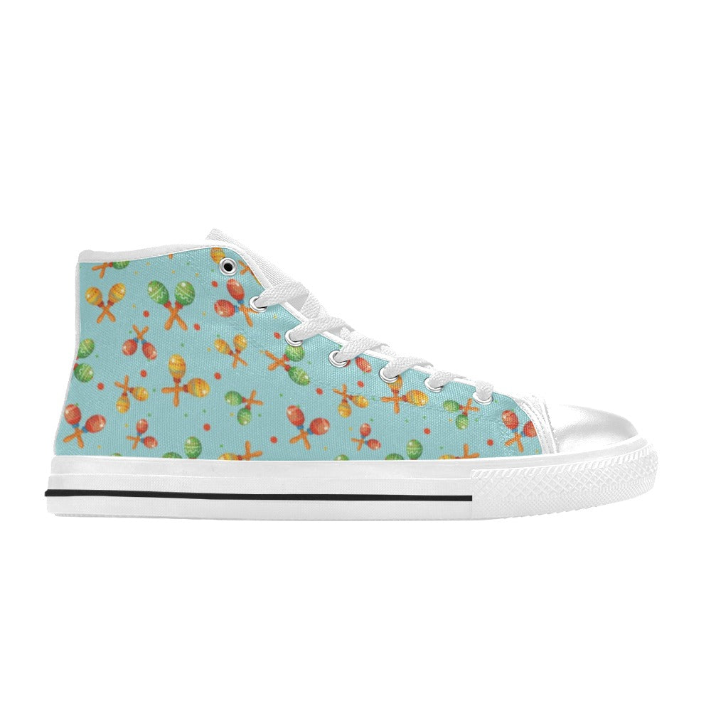 Maracas Print Design LKS402 Men's High Top Canvas Shoes