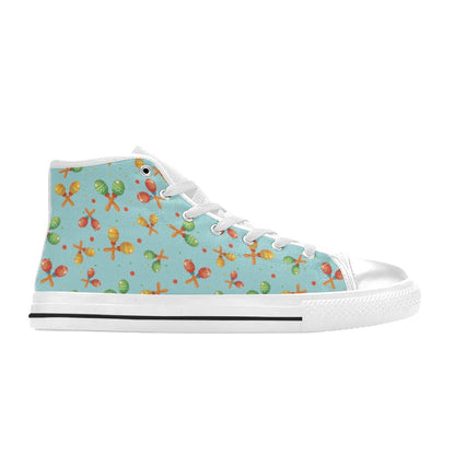 Maracas Print Design LKS402 Men's High Top Canvas Shoes