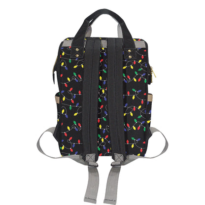 Christmas Light Pattern Print Design 04 Diaper Bag Backpack