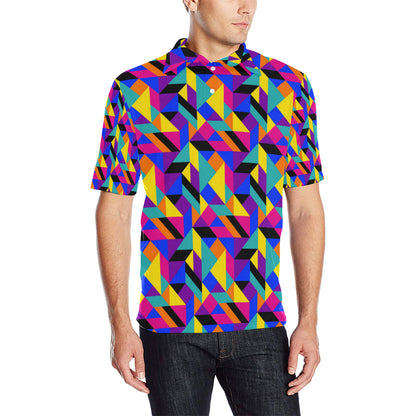 90s Colorful Pattern Print Design 1 Men Polo Shirt