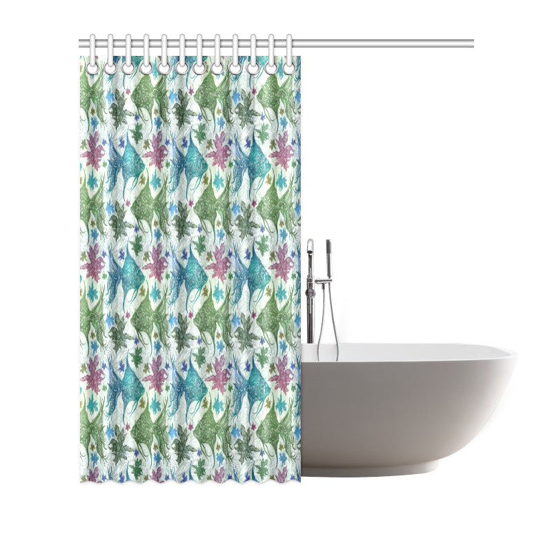Angelfish Tribal Pattern Print Design 01 Shower Curtain