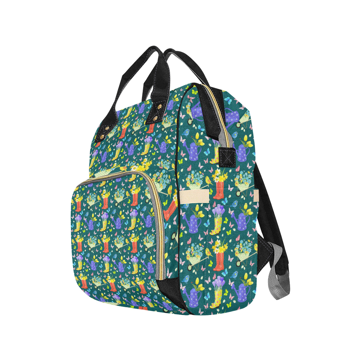 Gardening Pattern Print Design G08 Diaper Bag Backpack
