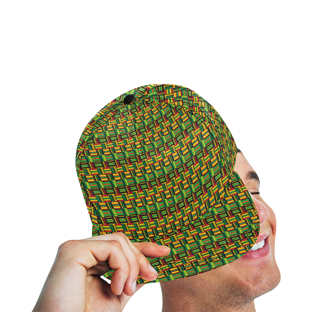 African Zip Zag Print Pattern Snapback Cap