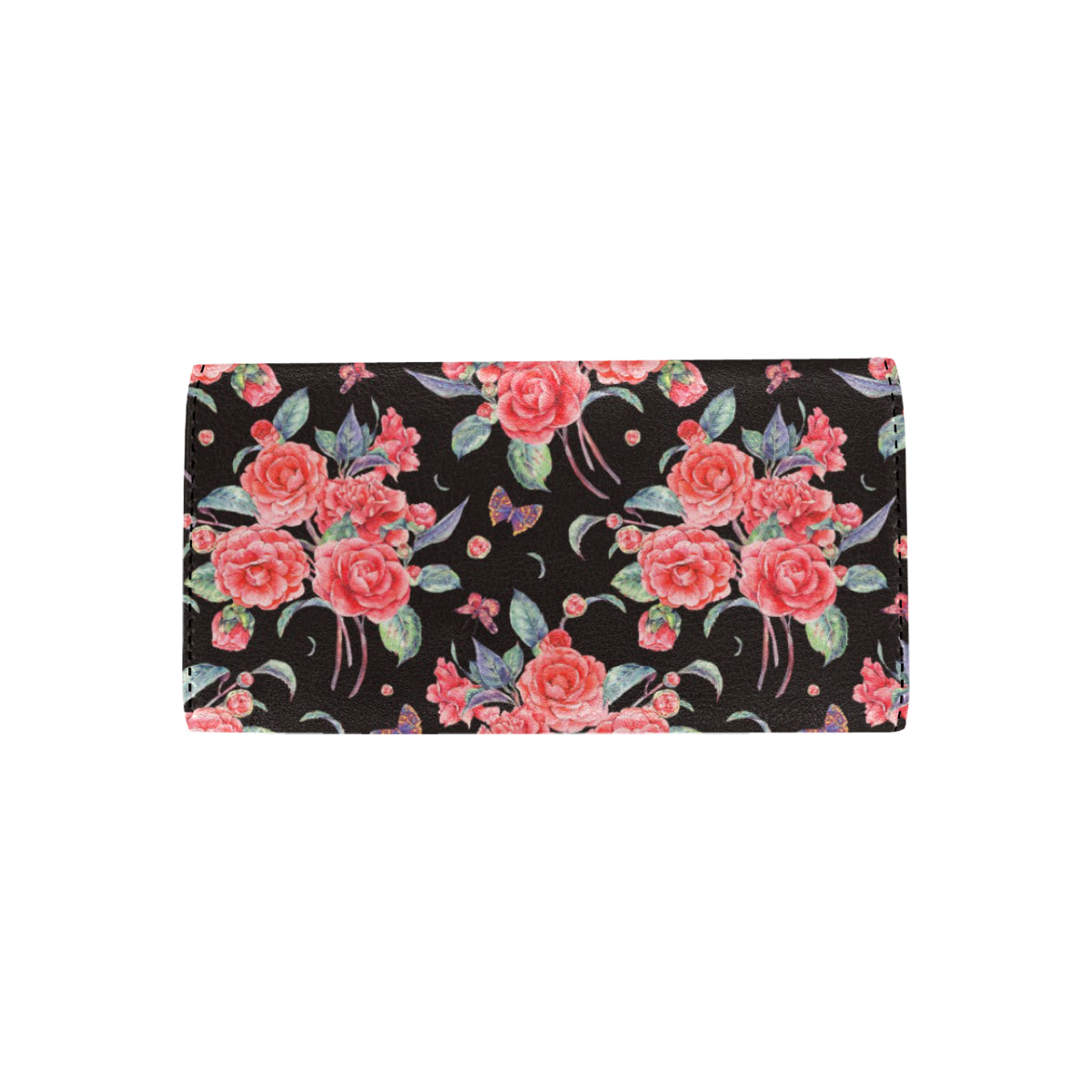 Camellia Pattern Print Design CM03 Women's Trifold Wallet
