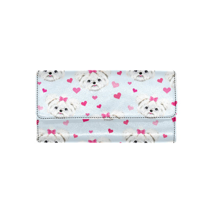 Maltese Pattern Print Design 03 Women's Trifold Wallet