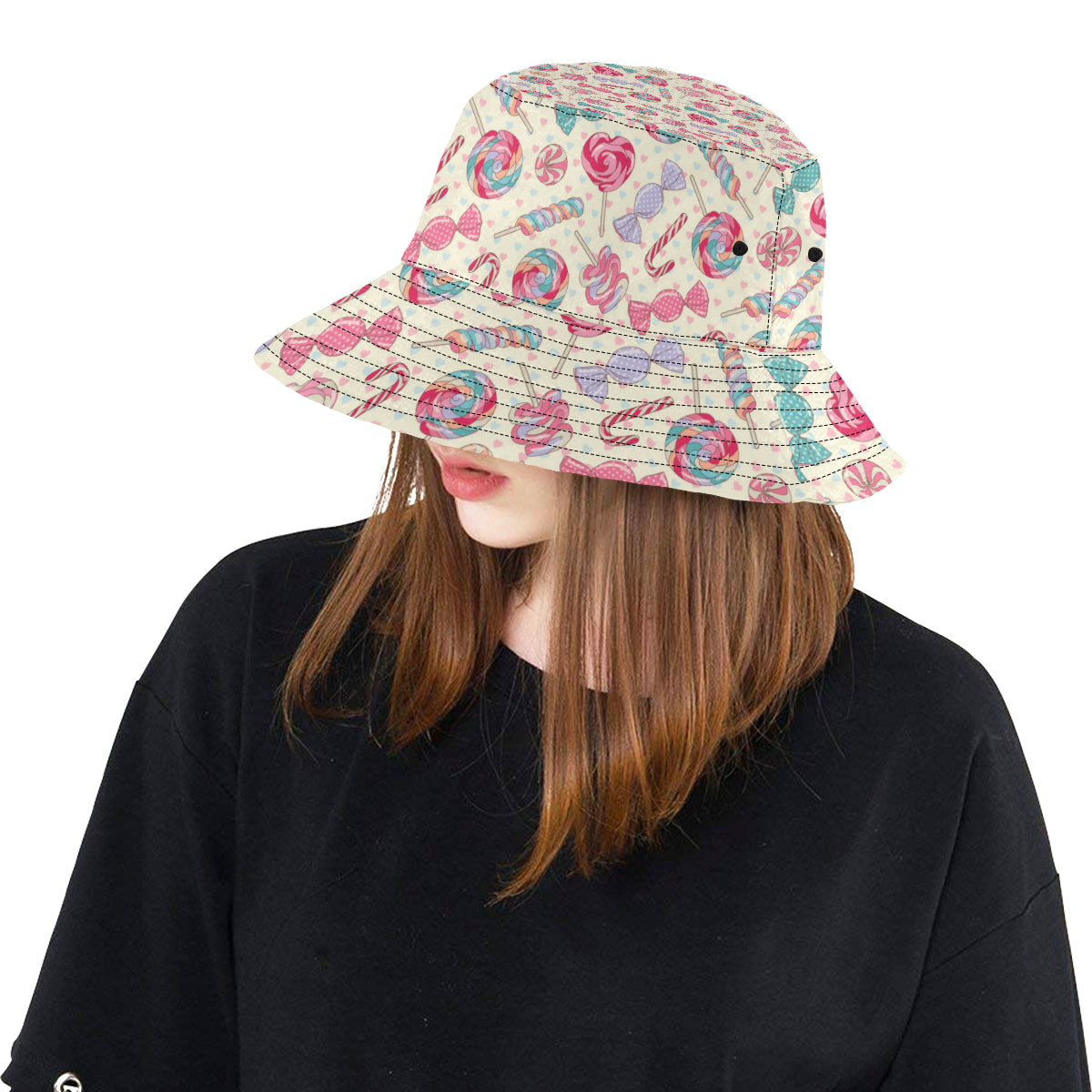 Candy Pattern Print Design CA04 Unisex Bucket Hat