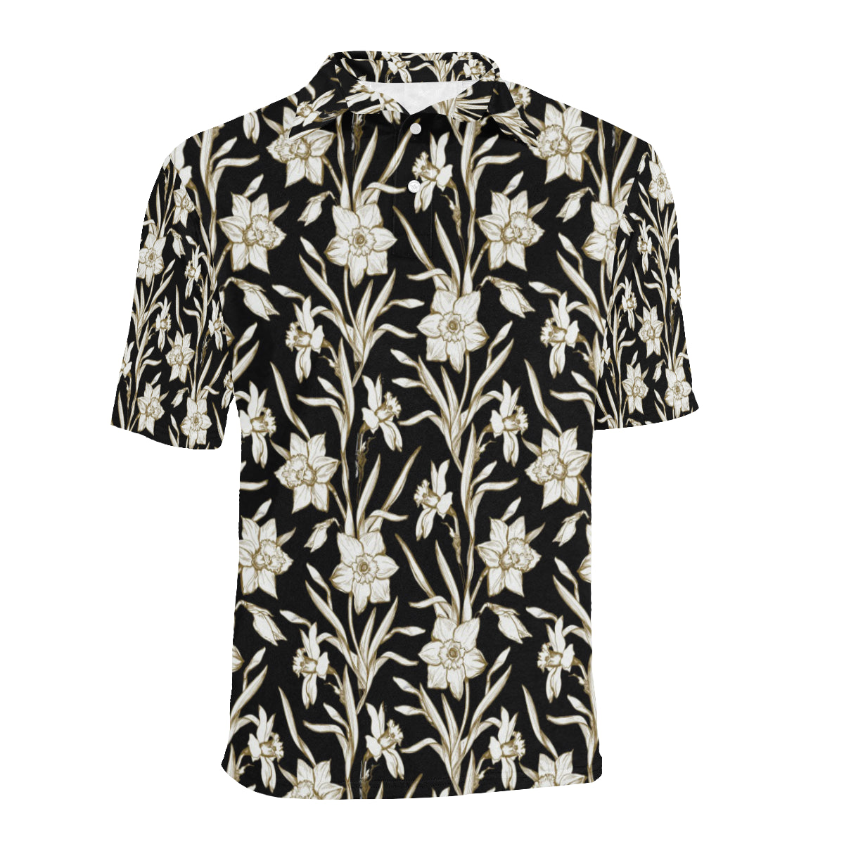 Daffodils Pattern Print Design DF06 Men Polo Shirt