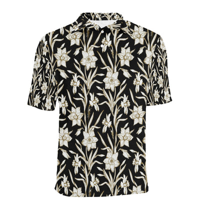 Daffodils Pattern Print Design DF06 Men Polo Shirt