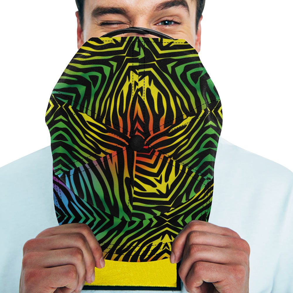 Rainbow Zebra Themed Print Snapback Cap