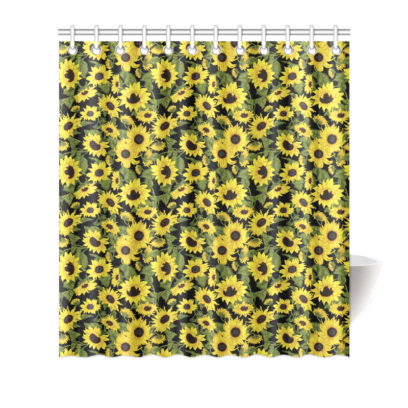 Sunflower Fresh Bright Color Print Shower Curtain