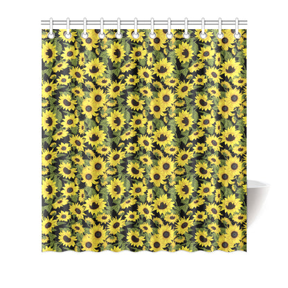 Sunflower Fresh Bright Color Print Shower Curtain