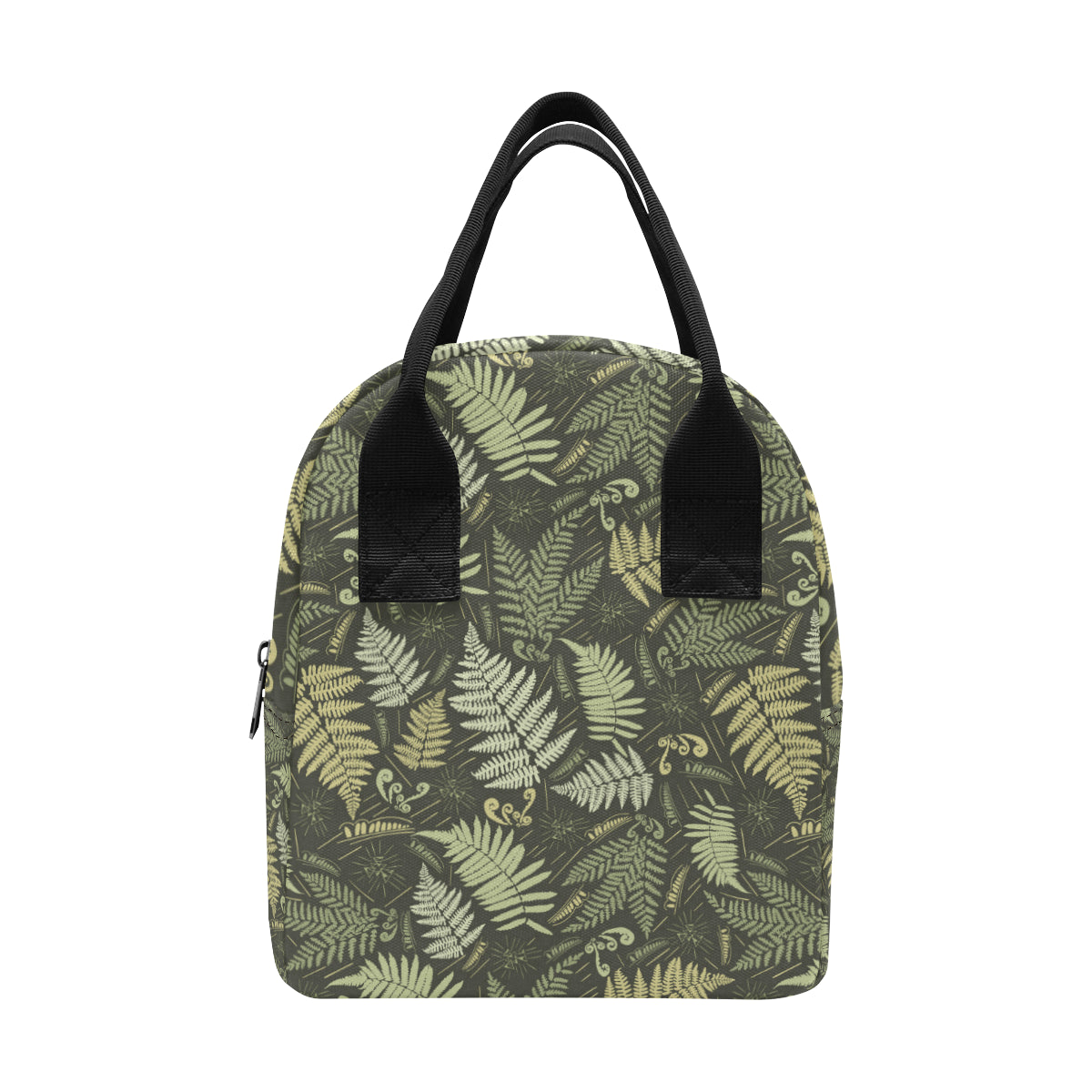 Fern Leave Green Print Pattern Insulated Lunch Bag