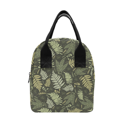 Fern Leave Green Print Pattern Insulated Lunch Bag