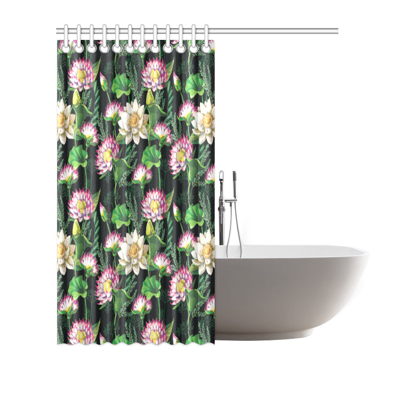 Water Lily Pattern Print Design WL010 Shower Curtain
