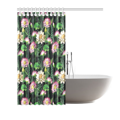 Water Lily Pattern Print Design WL010 Shower Curtain