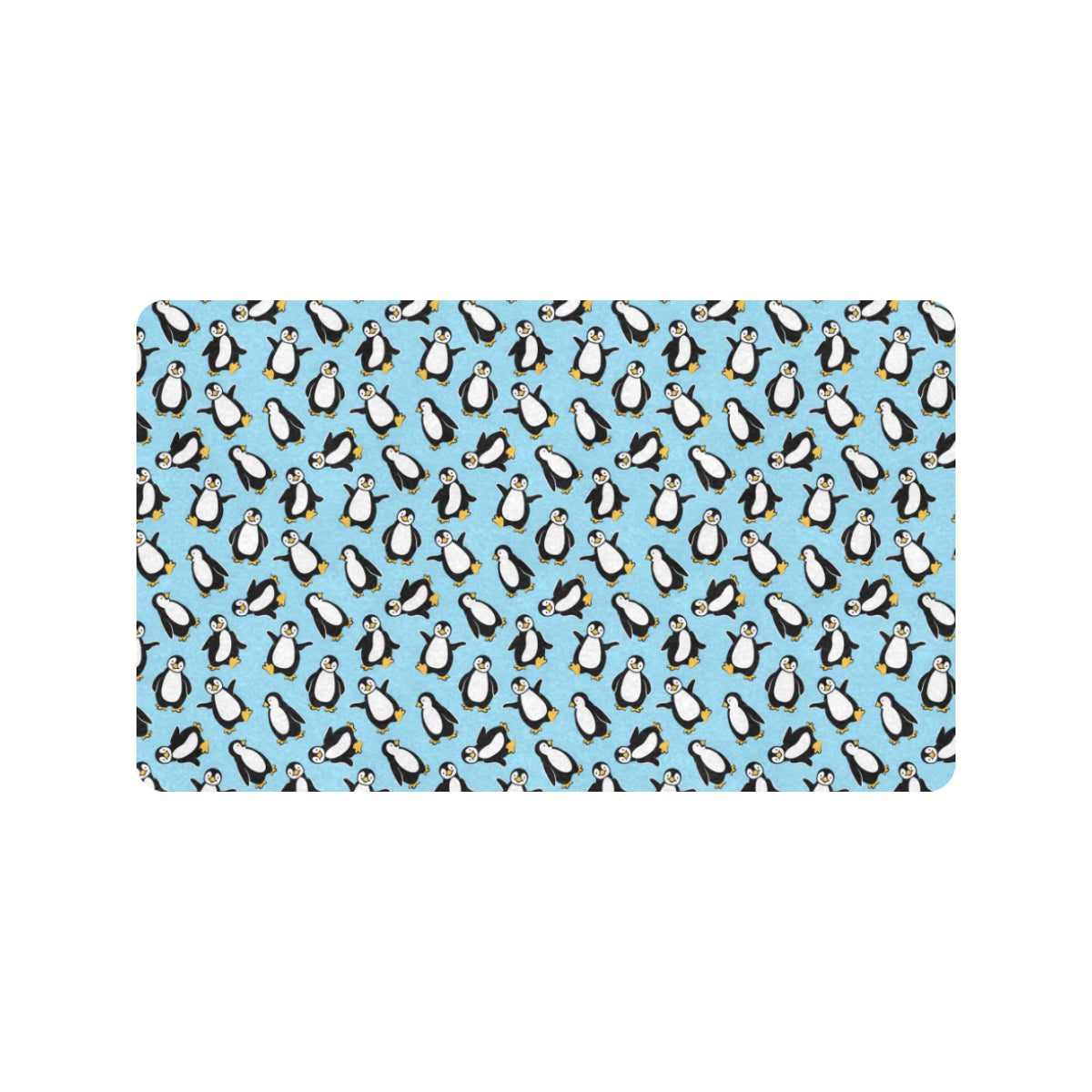 Penguin Happy Print Rubber Doormat