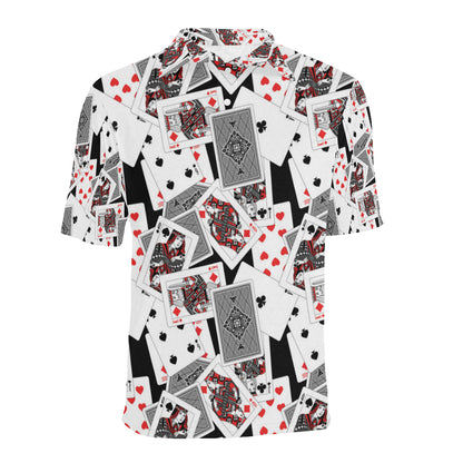 Poker Cards Pattern Print Design A04 Men Polo Shirt