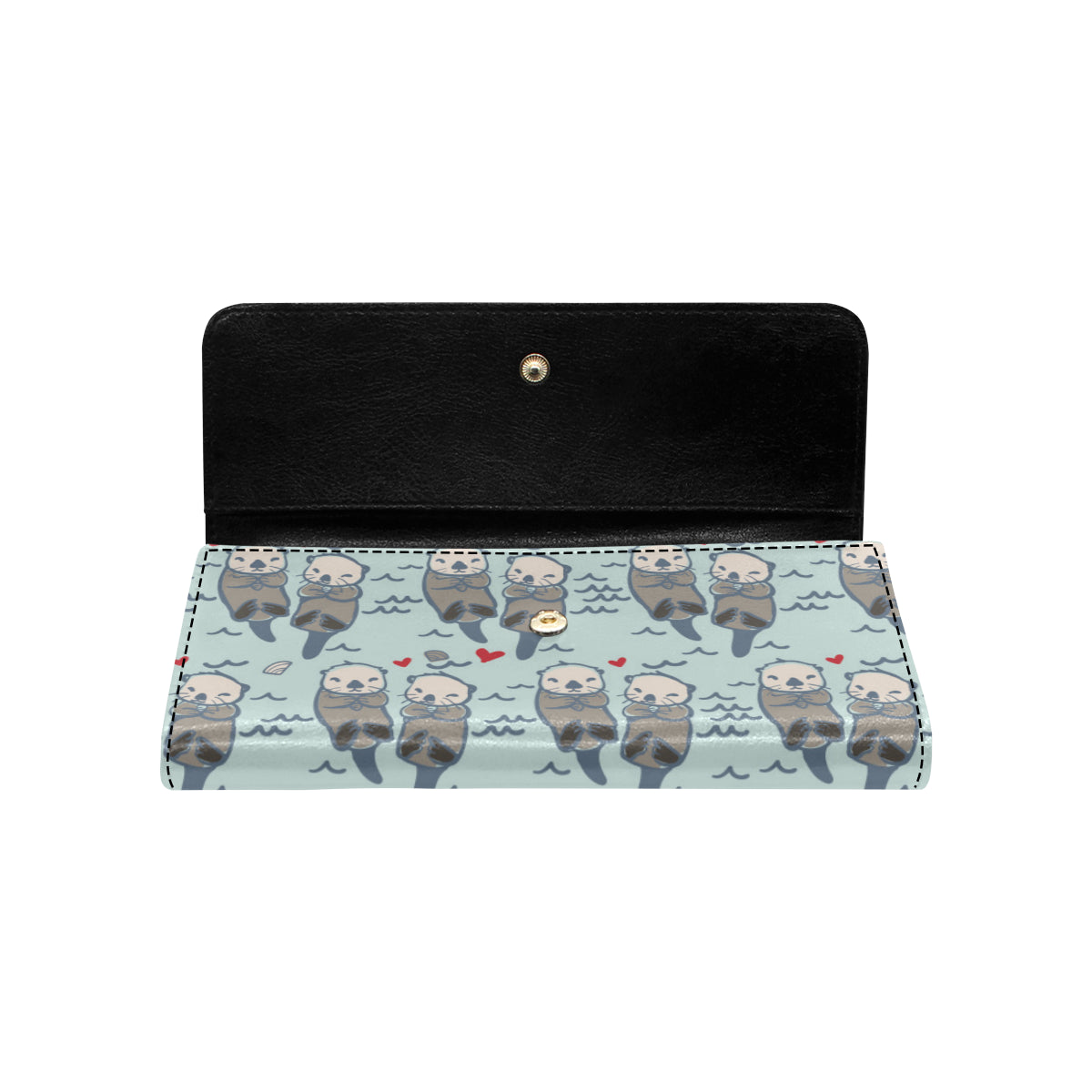 Sea Otter Pattern Print Design 03 Women's Trifold Wallet