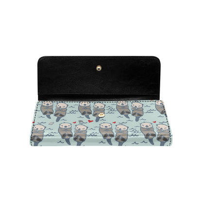 Sea Otter Pattern Print Design 03 Women's Trifold Wallet
