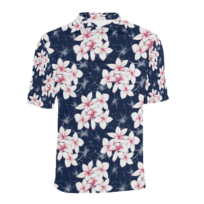 Plumeria Pattern Print Design PM017 Men Polo Shirt