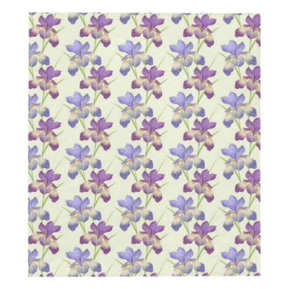 Iris Pattern Print Design IR08 Premium Quilt
