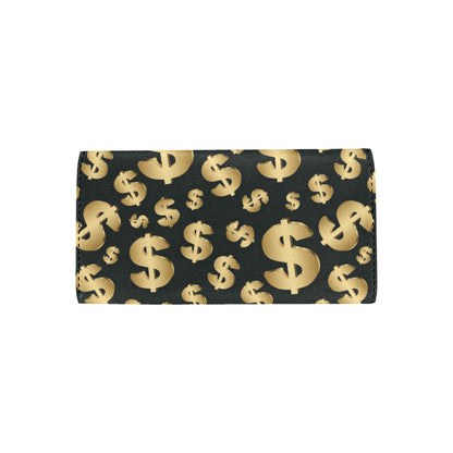 Dollar Pattern Print Design DO04 Women's Trifold Wallet