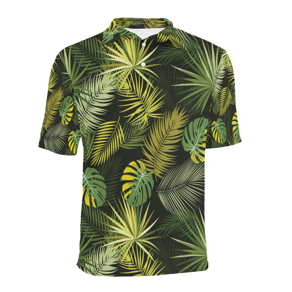 Palm Leaf Pattern Print Design A05 Men Polo Shirt