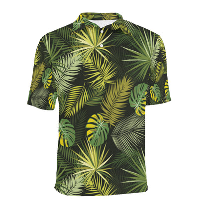 Palm Leaf Pattern Print Design A05 Men Polo Shirt
