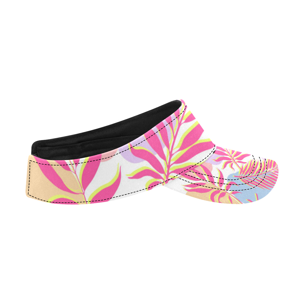 Pink Tropical Palm Leaves Unisex Sun Visor