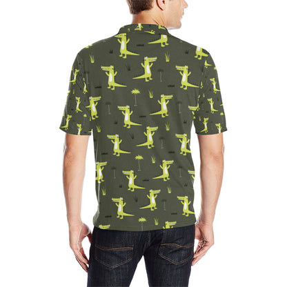 Alligator Pattern Print Design 05 Men Polo Shirt